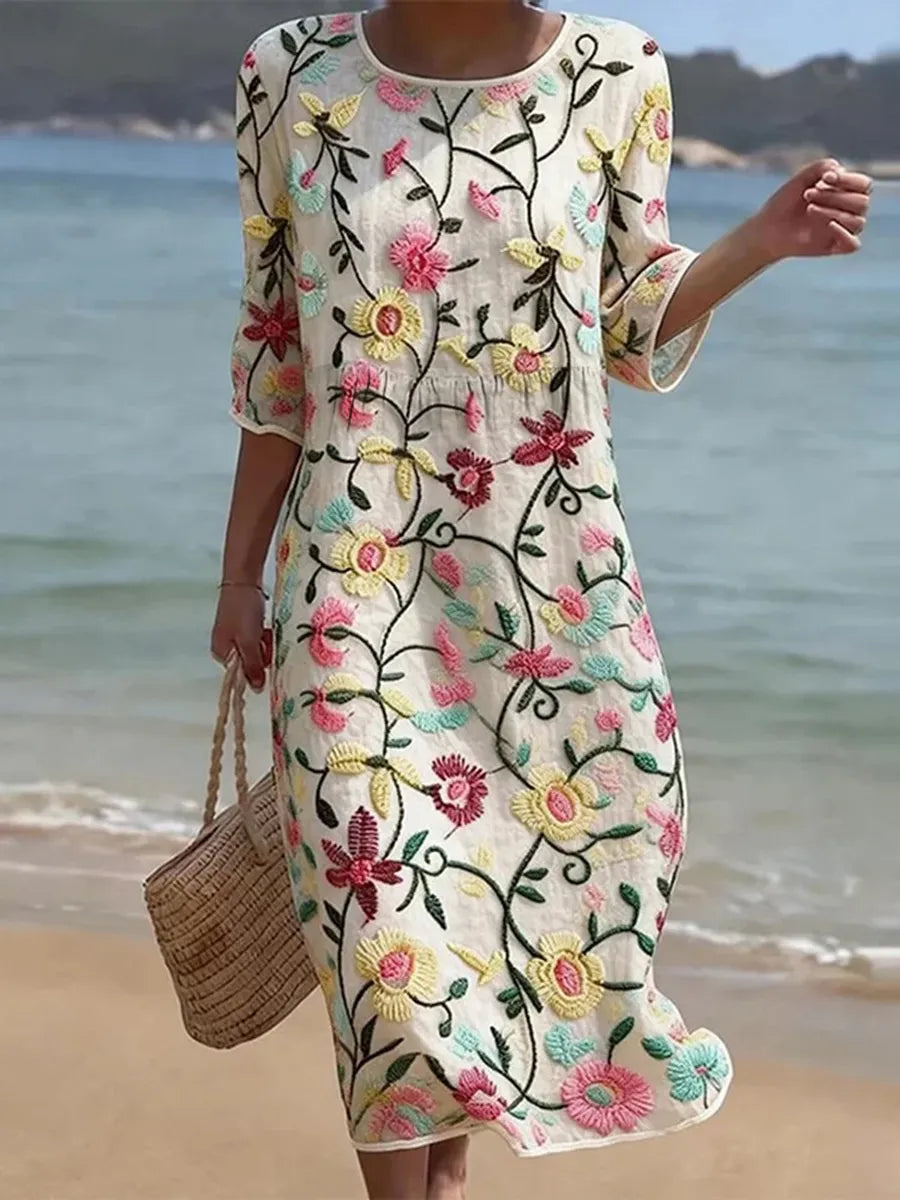 Vestido casual de mujer con estampado floral