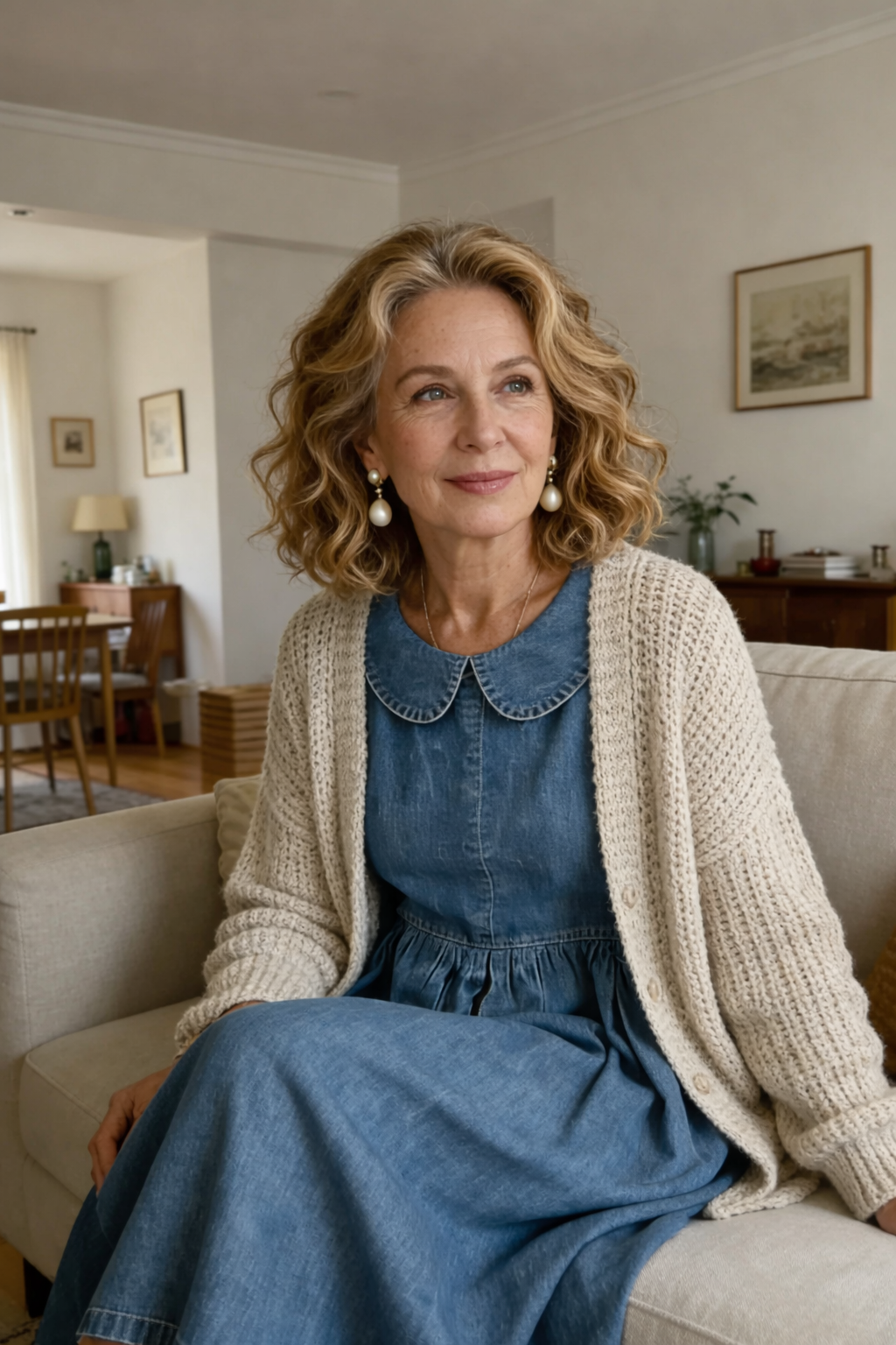 Clara | Vestido Denim con Cuello Bebé