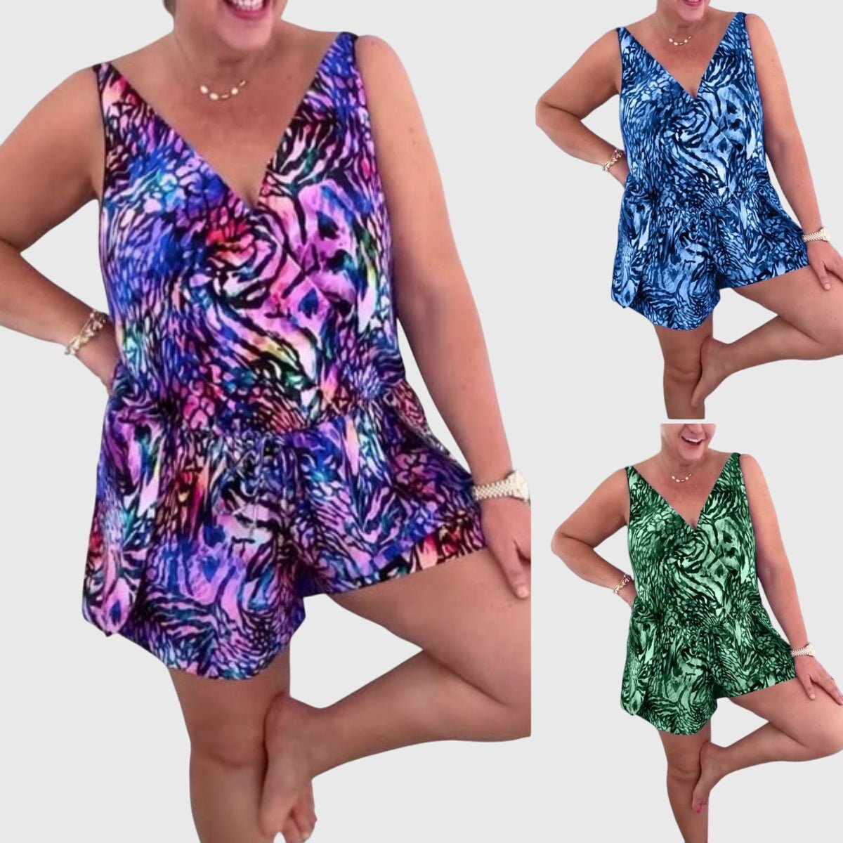 Elena - Vestido de Baño Elegante con Escote en V