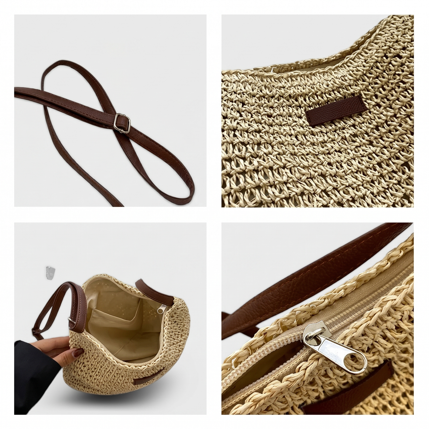 Cinzia | Bolso trenzado elegante - arena