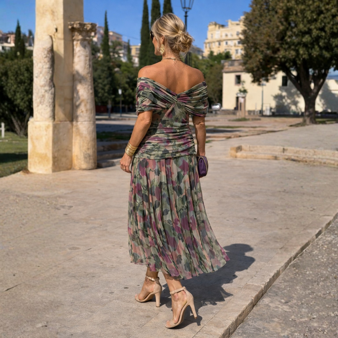 Mikaela | Vestido Largo con Hombros Descubiertos