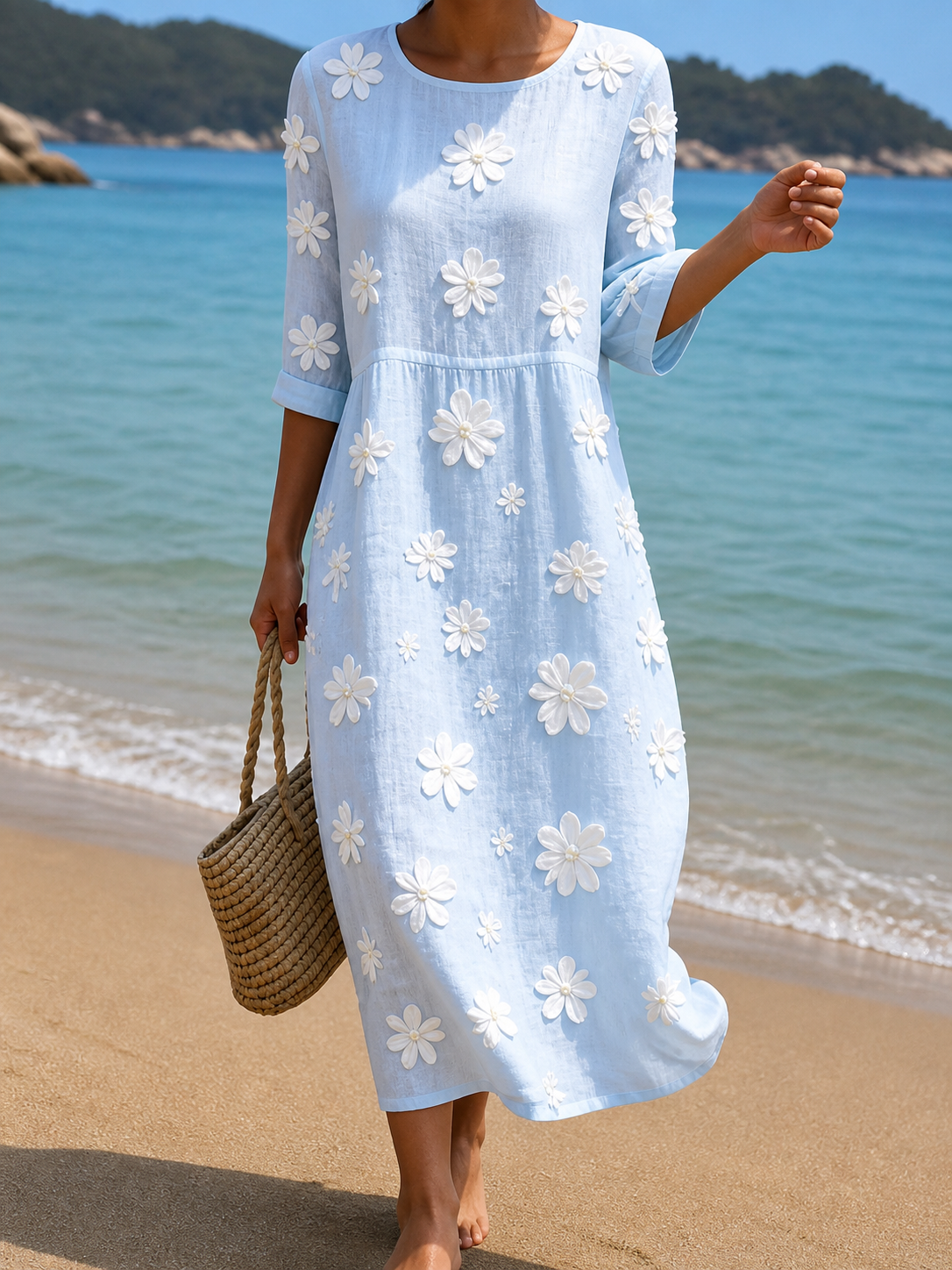 Vestido casual de mujer con estampado floral