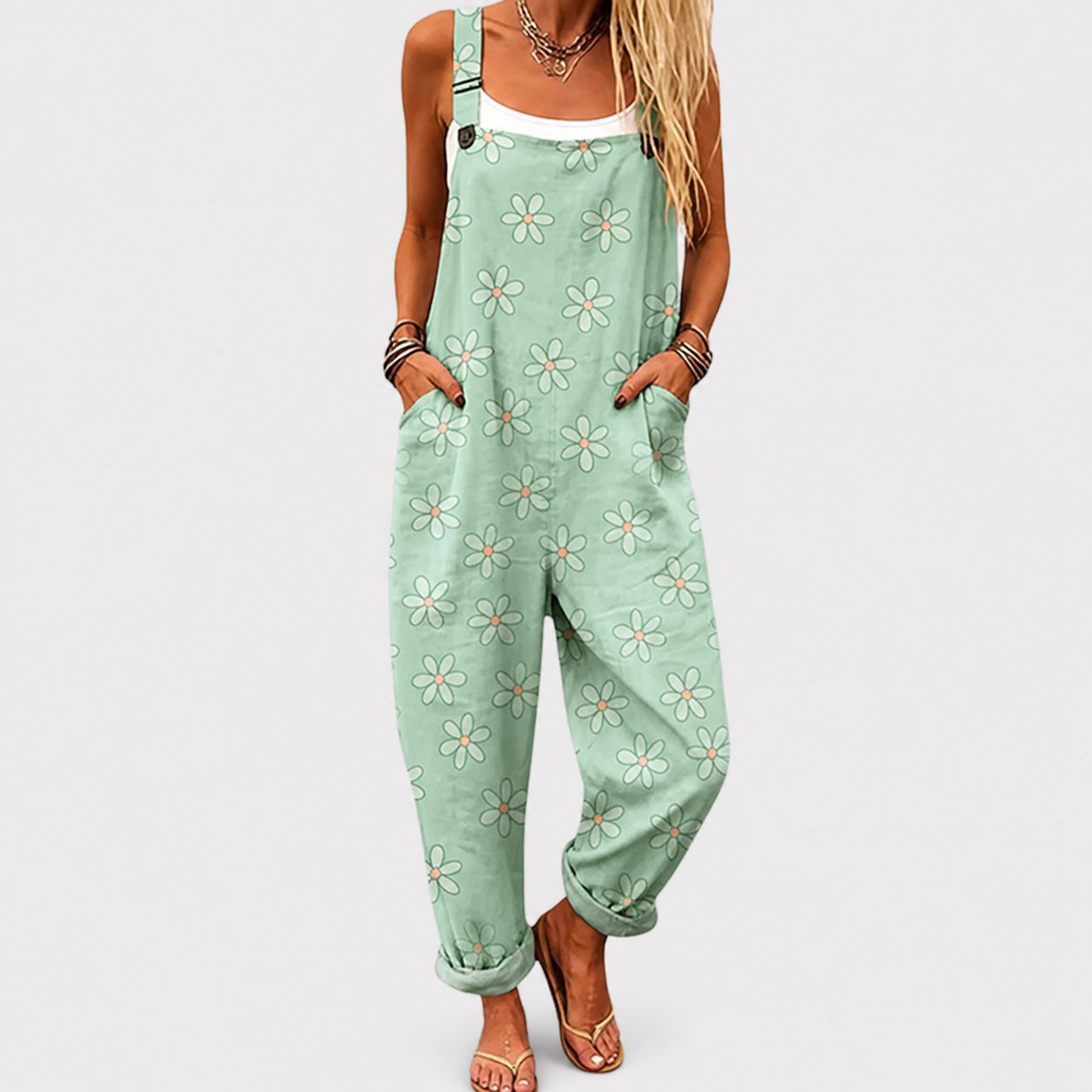 Mono Cómodo Flores Verdes