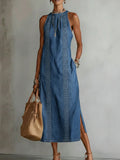 Julia | Vestido Denim con Detalles de Encaje