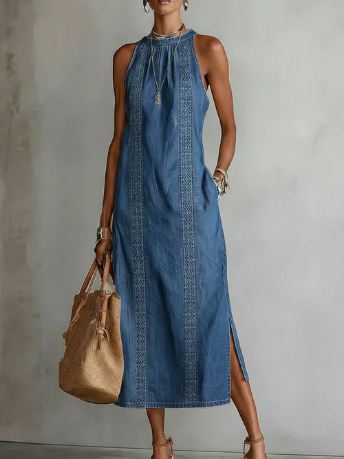 Julia | Vestido Denim con Detalles de Encaje