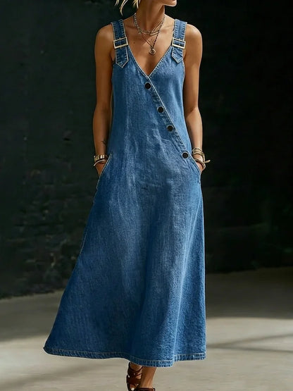 Vera | Vestido Largo Denim con Botones