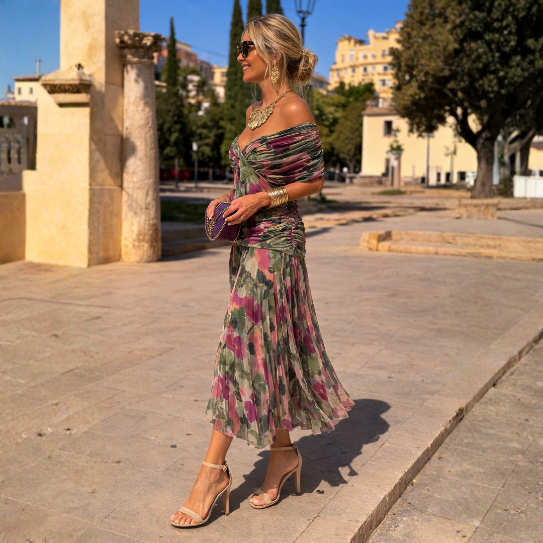 Mikaela | Vestido Largo con Hombros Descubiertos