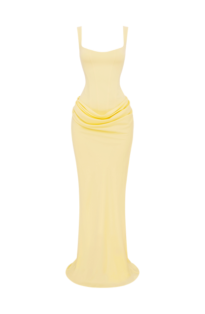 Vestido maxi Cornelia - Amarillo limón