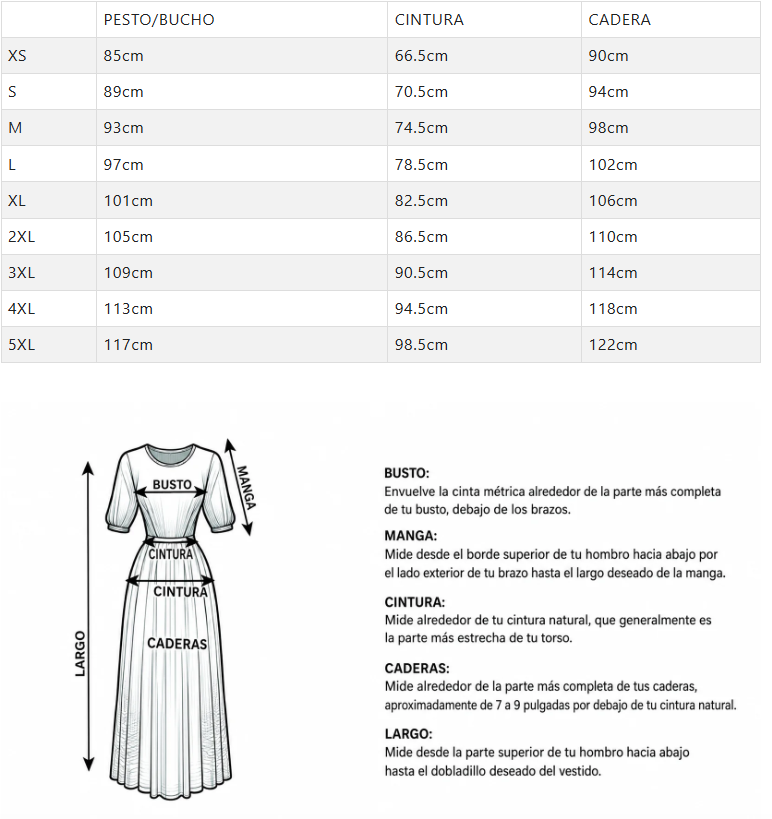 Tabla de tallas