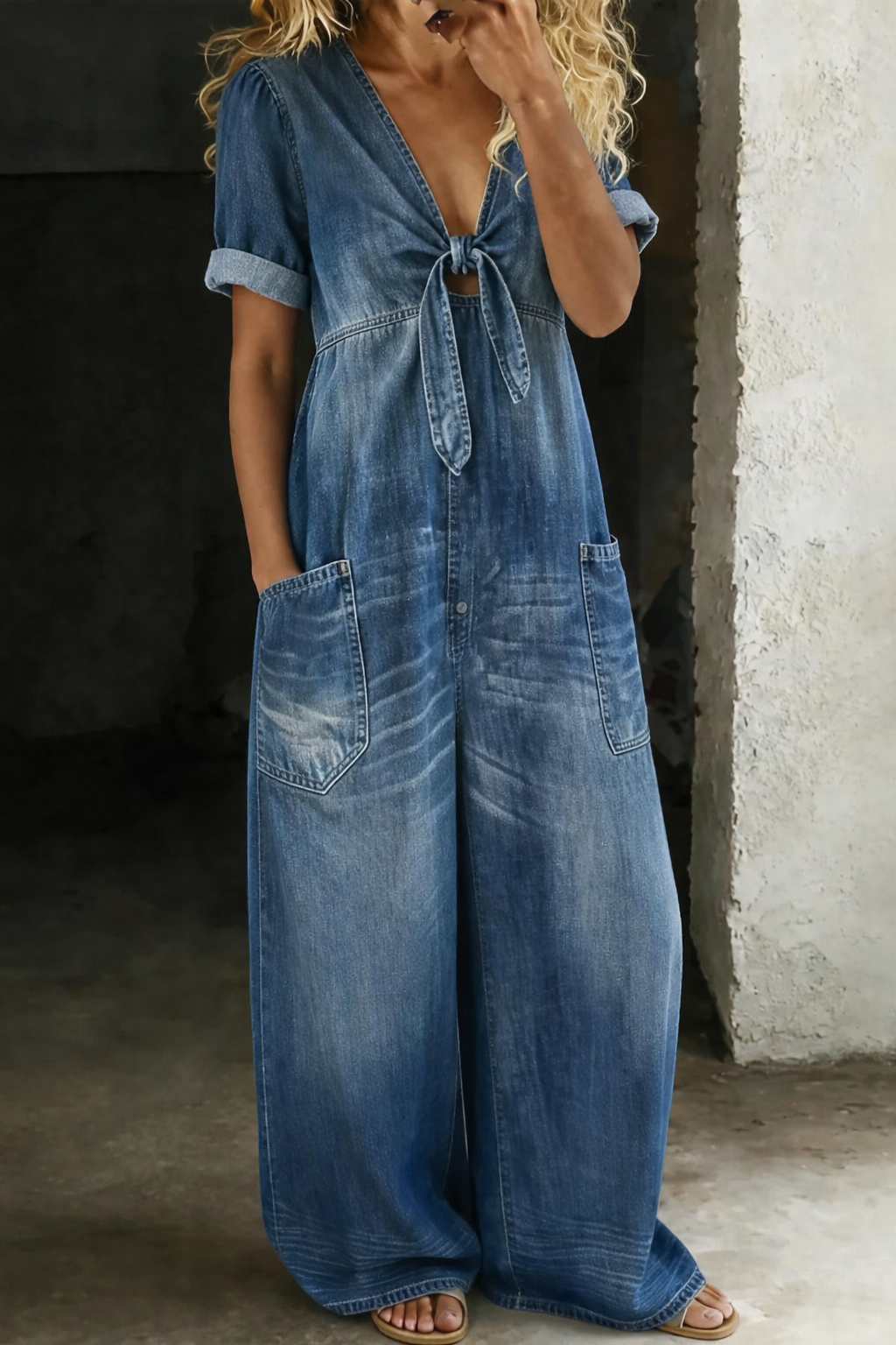 Maya | Mono Denim de Manga Corta