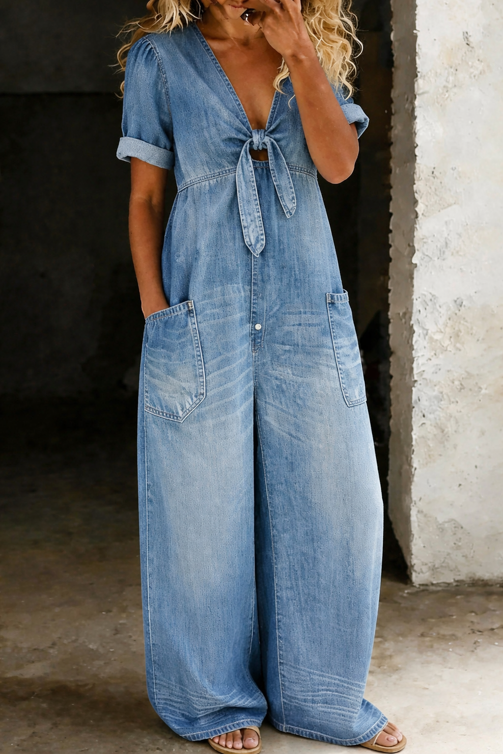 Maya | Mono Denim de Manga Corta