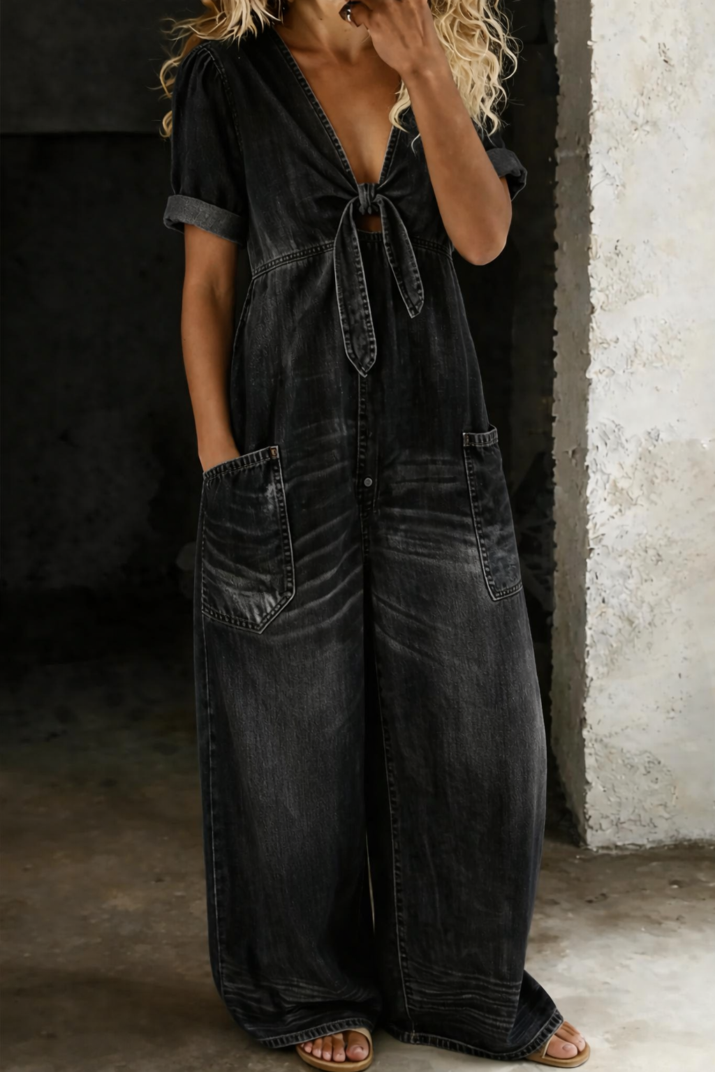 Maya | Mono Denim de Manga Corta