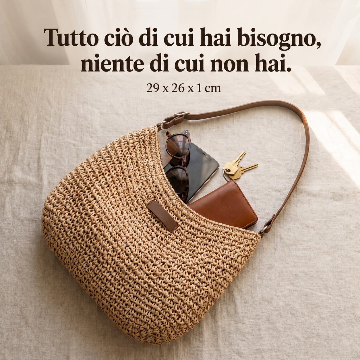 Colomba | Bolso trenzado elegante - caqui