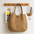 Melissa | Bolso bandolera de paja trenzada - camel claro