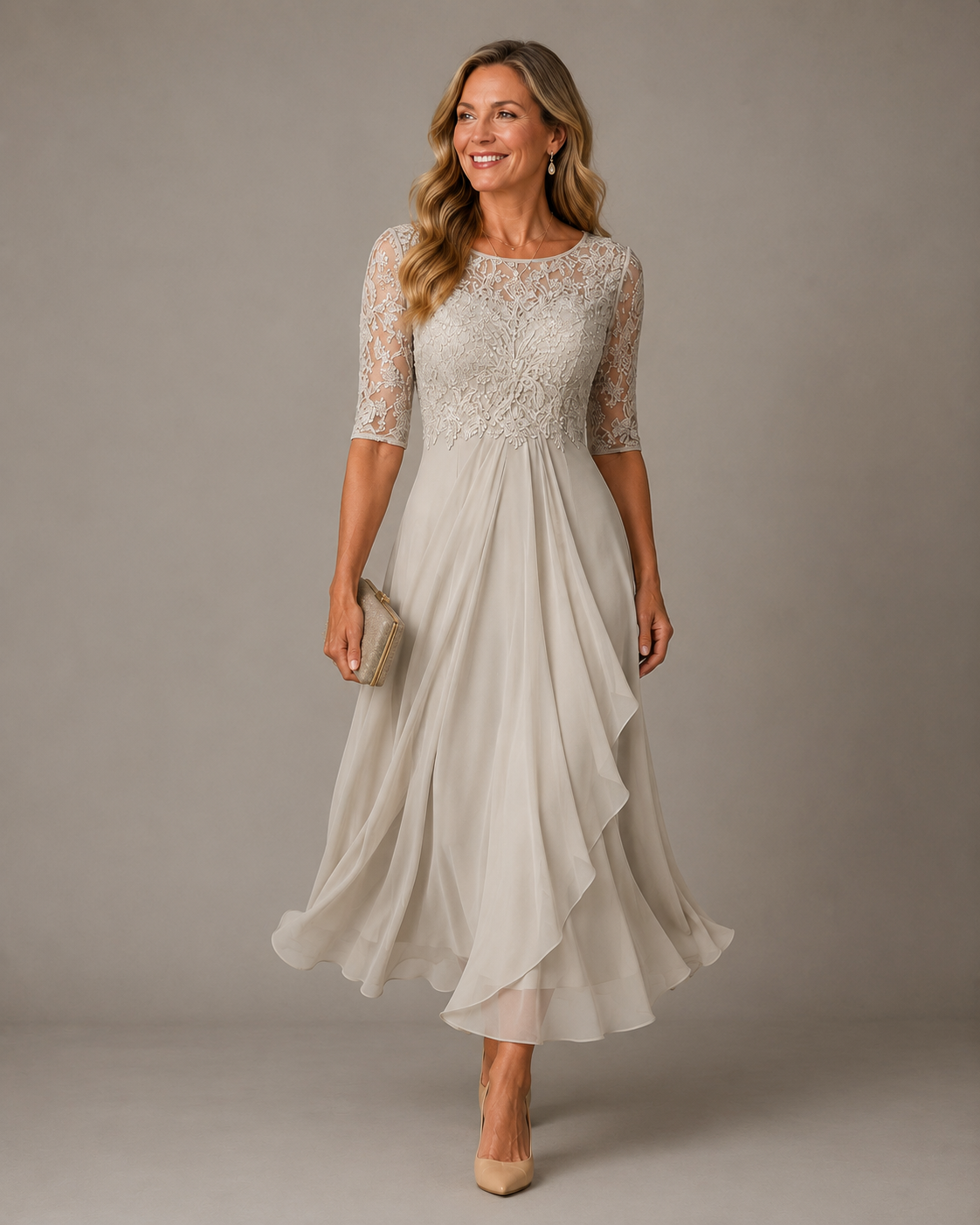 Rose – El Vestido Midi Favorecedor de Encaje