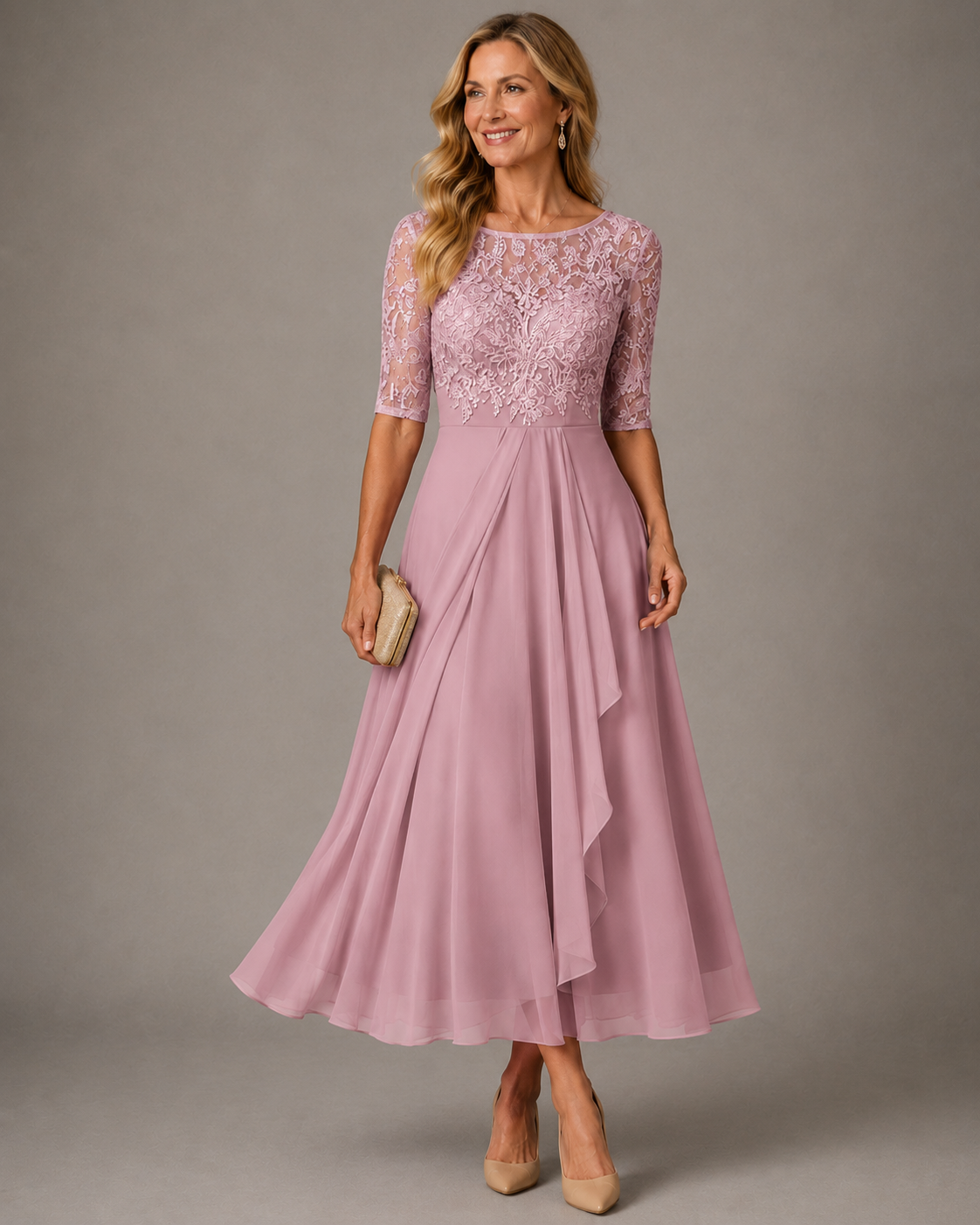 Rose – El Vestido Midi Favorecedor de Encaje