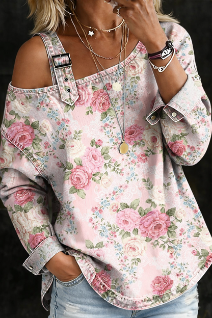 Brooklyn | Vestido Denim con Cuello Floral