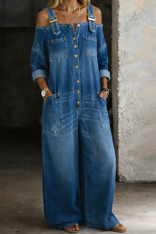 Sophia | Mono Denim de Hombros Descubiertos