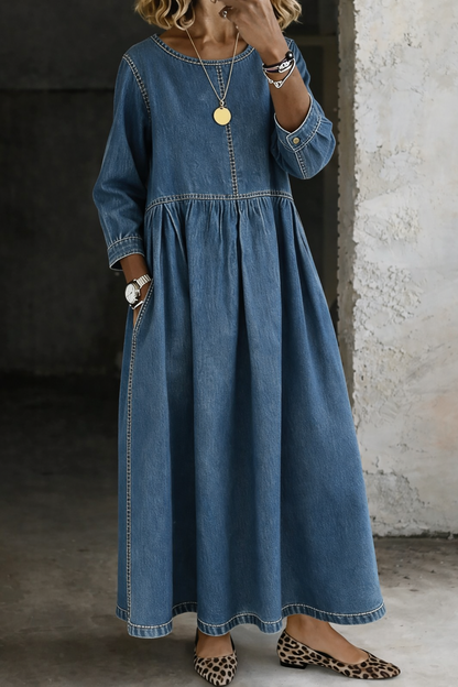 Melissa | Vestido Denim de Manga Larga