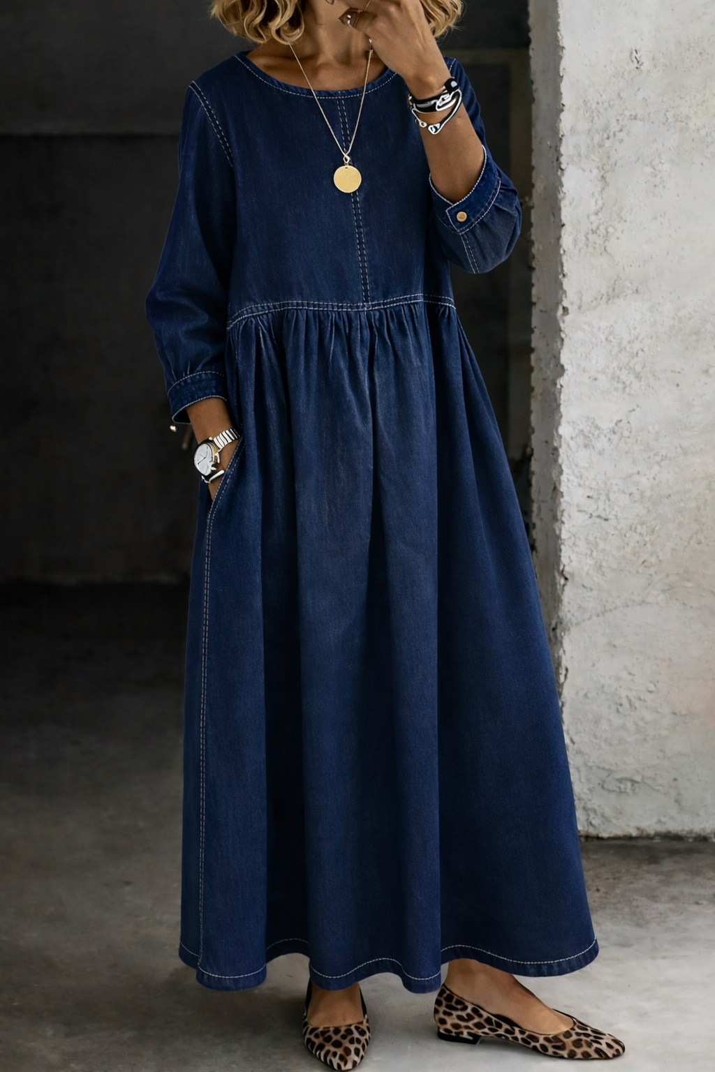 Melissa | Vestido Denim de Manga Larga