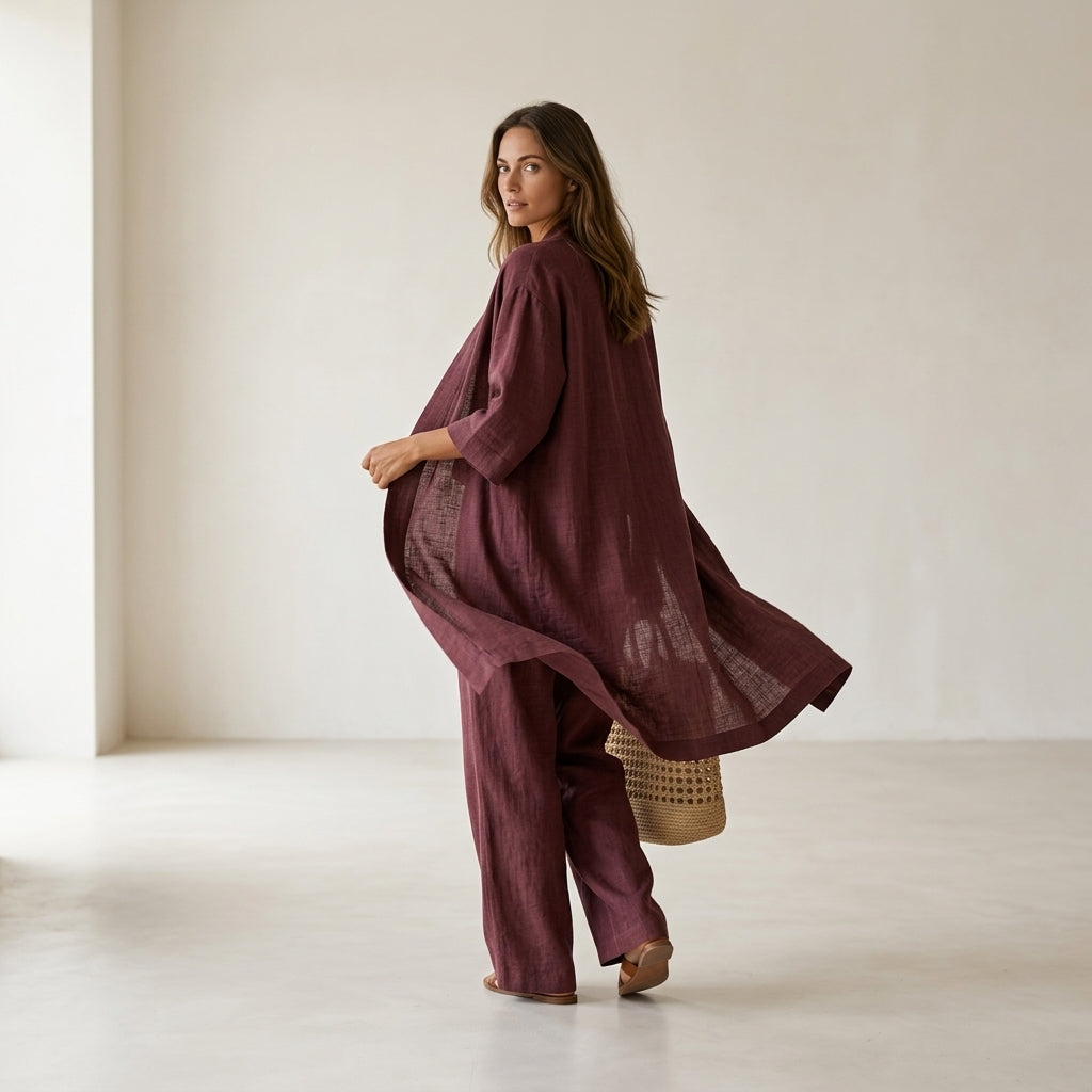 María ™ | Conjunto de lino elegante y sofisticado