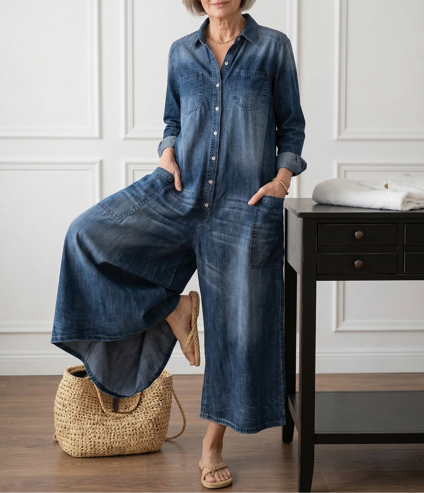 Diana | Peto Denim Vintage con Botones