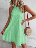 Vestido maxi para mujer 2026, blanco con estampado floral y recortes, escote halter, sin mangas, bohemio para playa y vacaciones, con dobladillo irregular