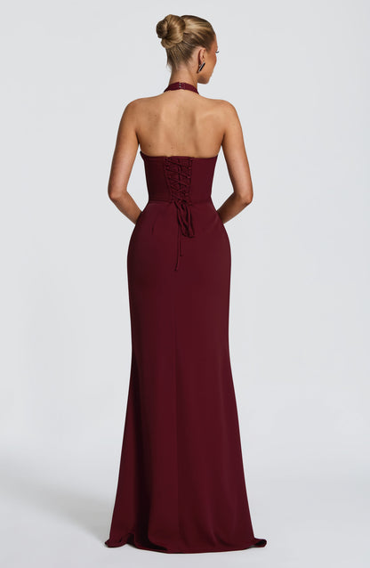 Vestido Maxi Adora - Lacado en Cereza