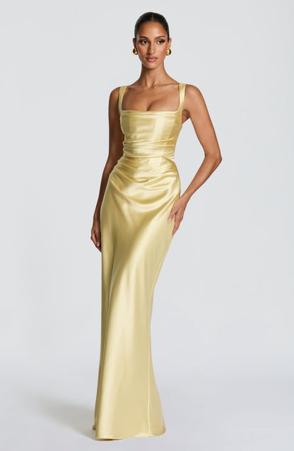 Vestido Maxi Calanthe - amarillo limón