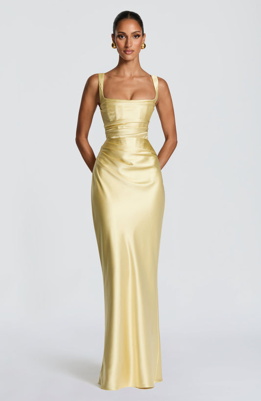 Vestido Maxi Calanthe - amarillo limón