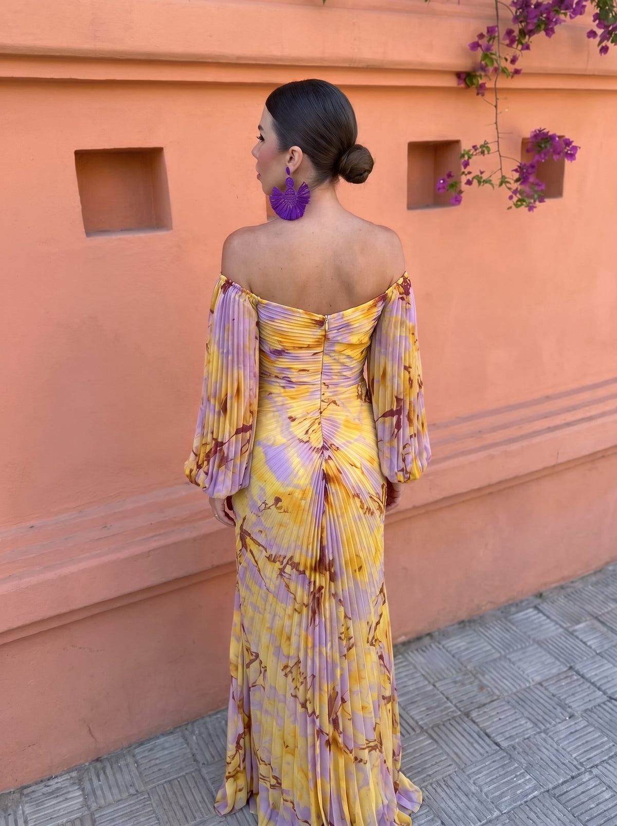 Georgina™ | Vestido Largo Estampado Floral con Escote Profundo
