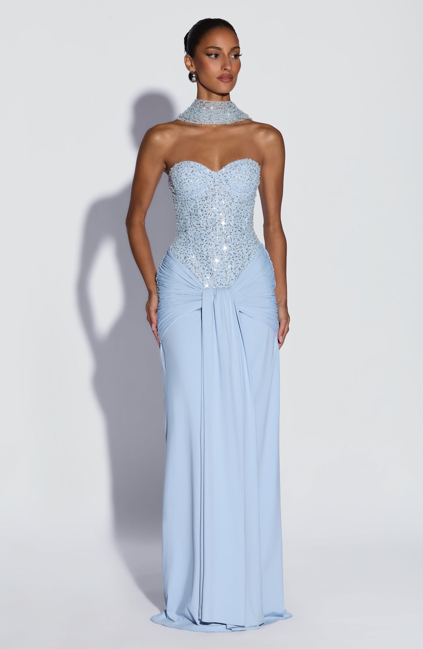 Carina Vestido Maxi - Azul glaciar