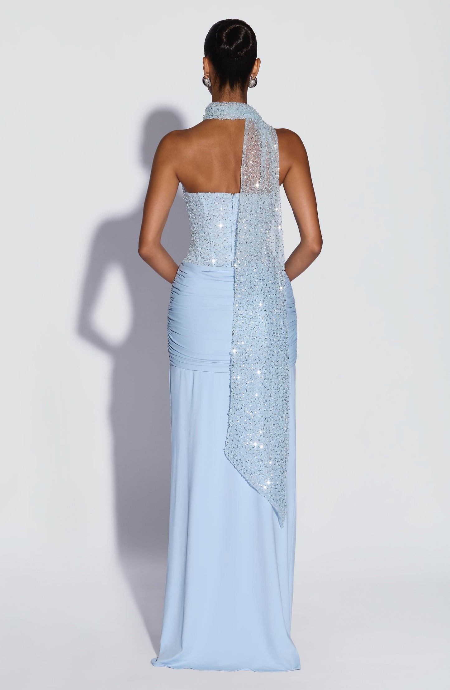 Carina Vestido Maxi - Azul glaciar