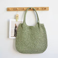 Matilde | Bolso bandolera de paja trenzada - verde salvia