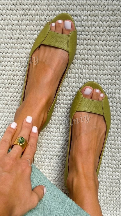 Bailarinas metalizadas de puntera abierta, estilo chic, color Oro Champagne