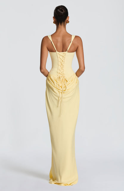 Vestido maxi Cornelia - Amarillo limón