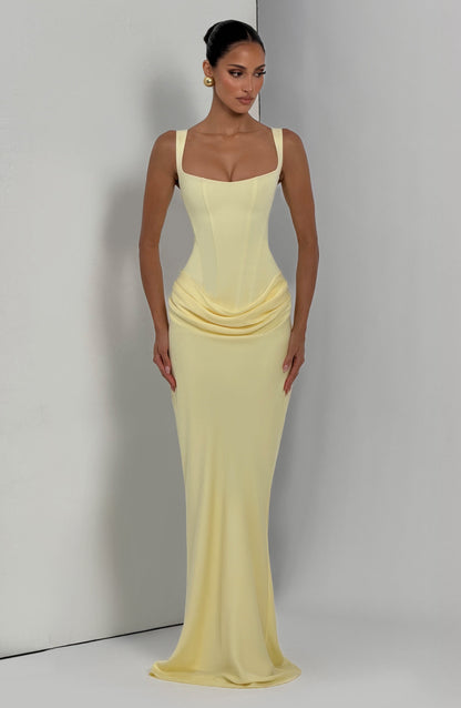Vestido maxi Cornelia - Amarillo limón