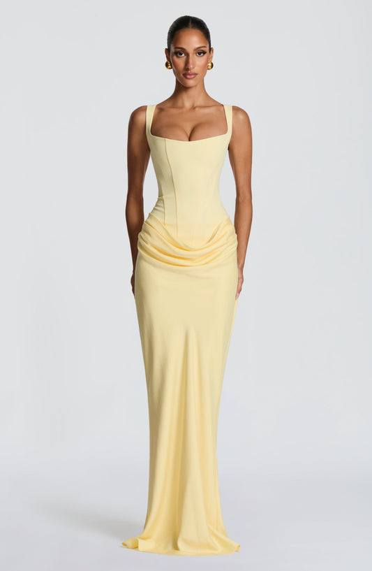 Vestido maxi Cornelia - Amarillo limón