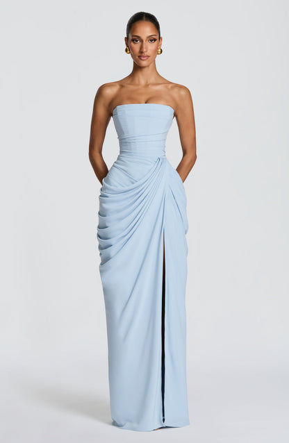 Cyra Vestido Maxi - Azul glaciar