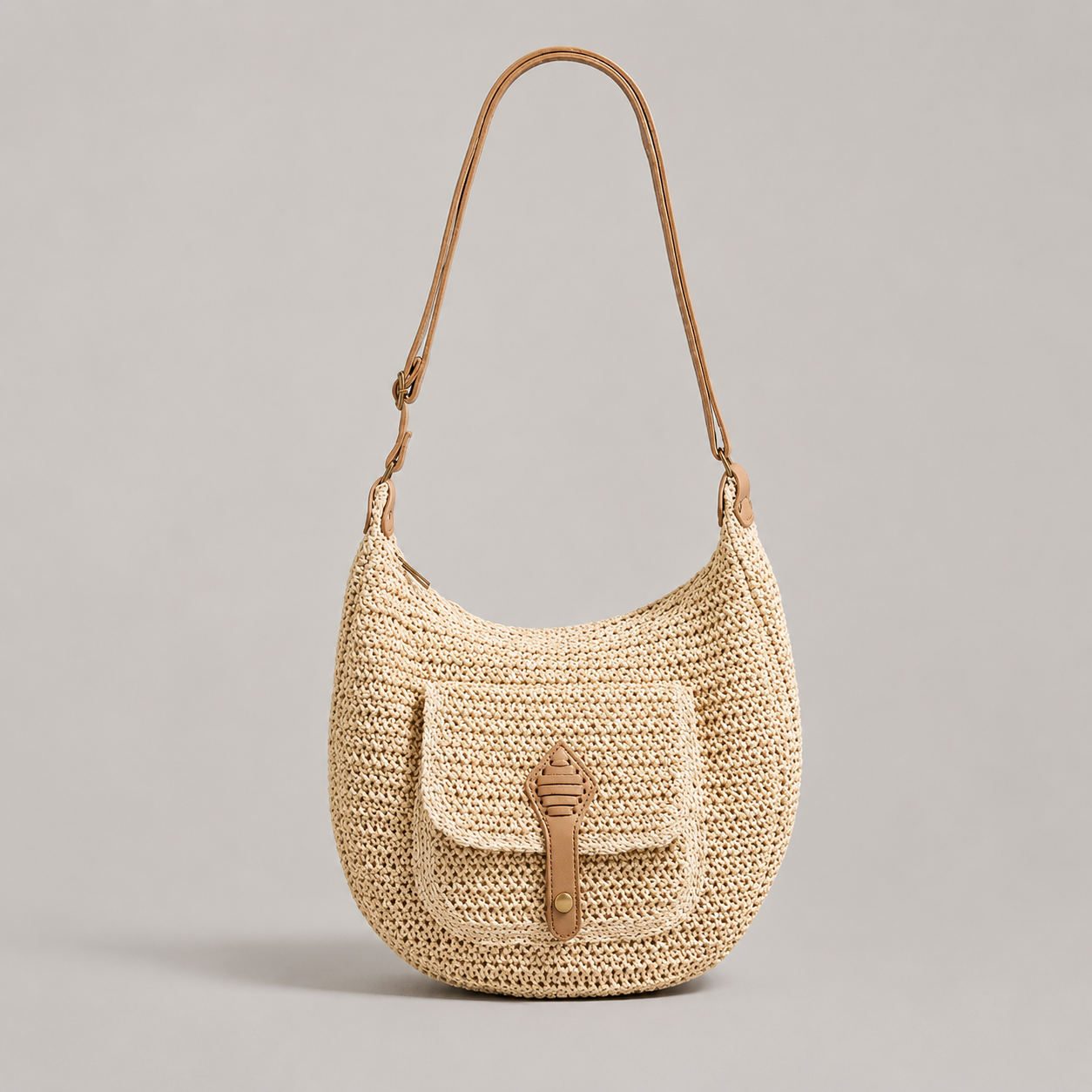 Valentina | Bolso de hombro trenzado para uso diario beige