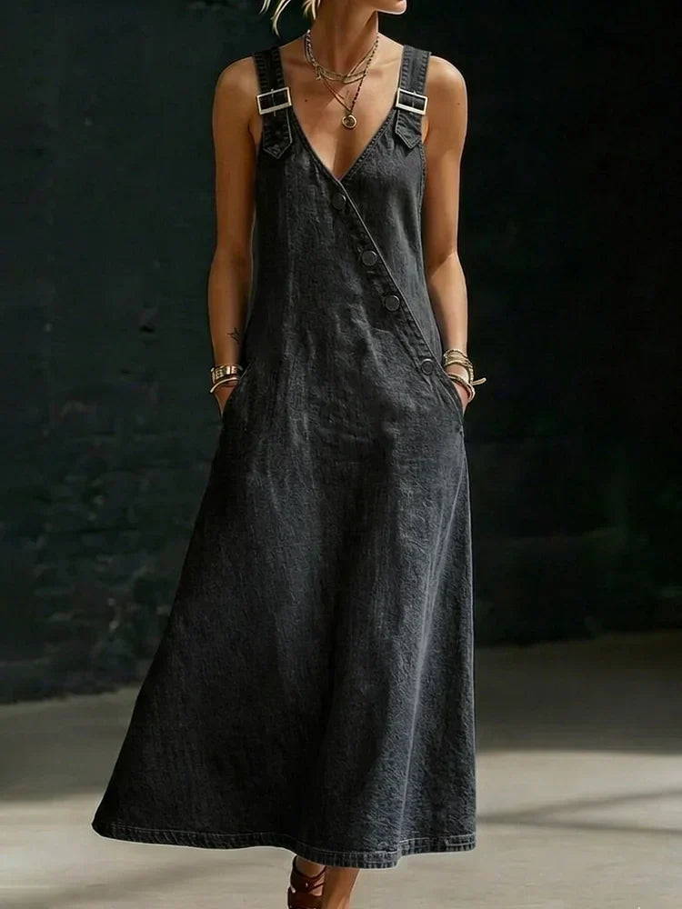 Vera | Vestido Largo Denim con Botones