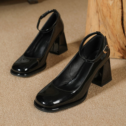 Celeste™ | Zapatos de tacón de charol con tira