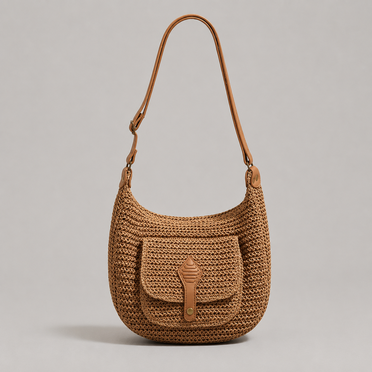 Chiara | Bolso de hombro trenzado para uso diario Marrón