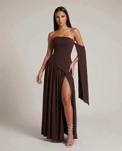 JULIETA - Vestido Largo Asimétrico de Estilo Elegante