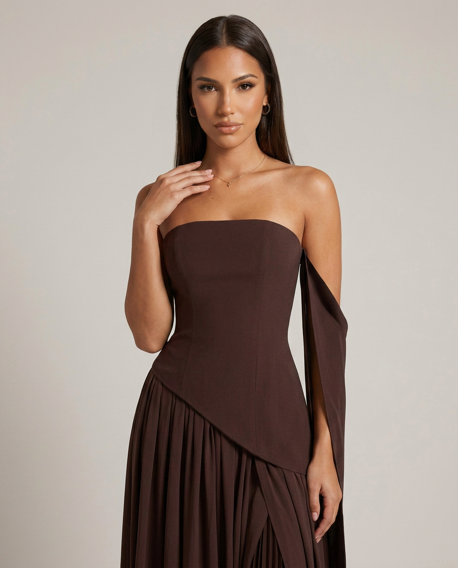 JULIETA - Vestido Largo Asimétrico de Estilo Elegante