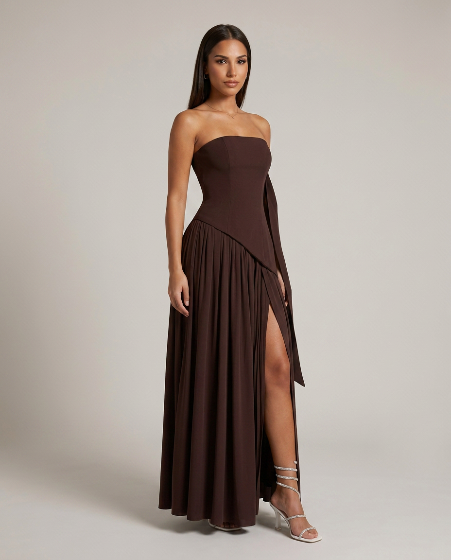 JULIETA - Vestido Largo Asimétrico de Estilo Elegante