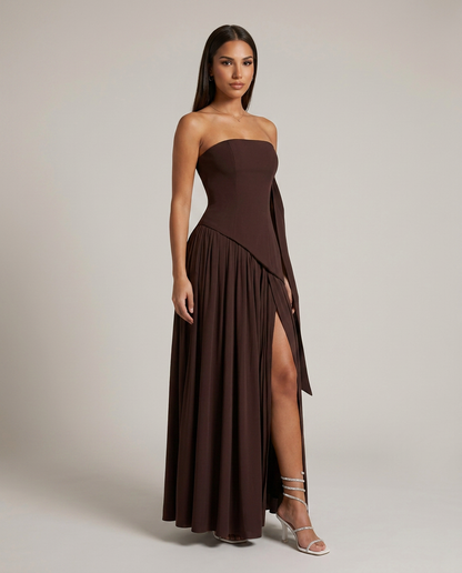 JULIETA - Vestido Largo Asimétrico de Estilo Elegante