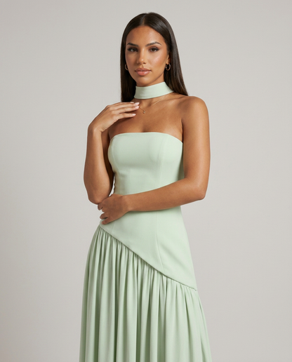 JULIETA - Vestido Largo Asimétrico de Estilo Elegante