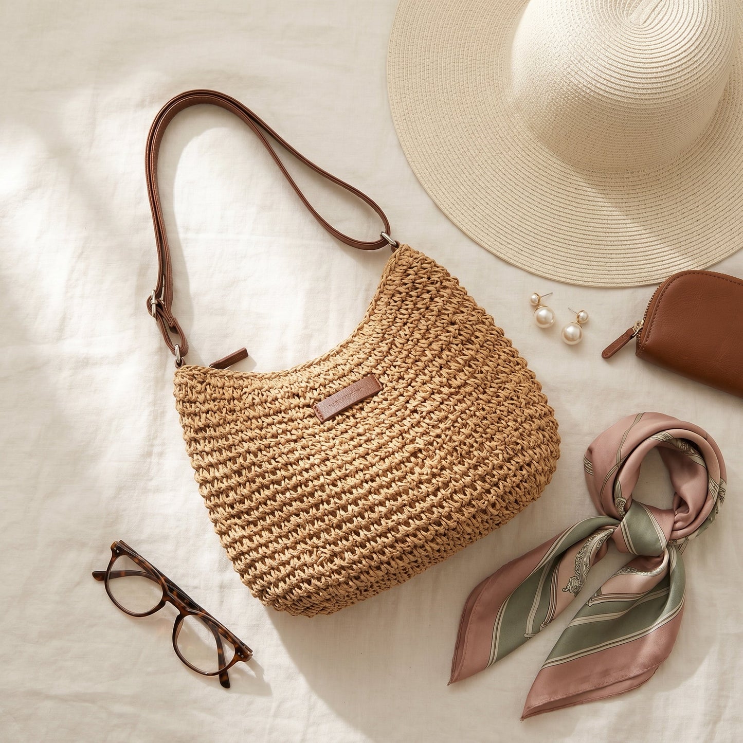 Colomba | Bolso trenzado elegante - caqui