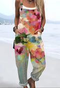 Ingeborg | Pantalones con tirantes Flor de acuarela